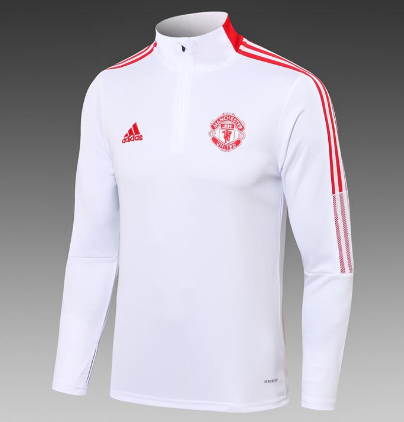 2021/22 Manchester United White Red Training Sweat Shirt